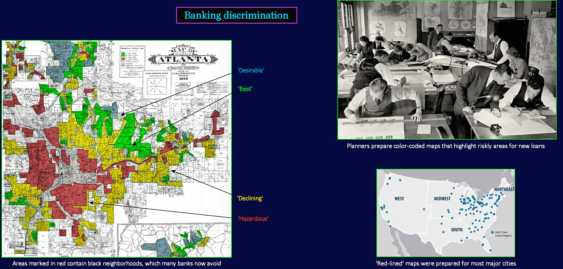 Red-lining and bank discrimination, map